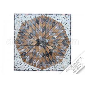 90 x 90  Mermer Mozaik Göbek Dekor- DT1042